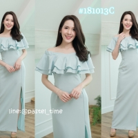 Clea Open Shoulder Maxi Dress –สีเขียวมิ้นท์ : Size M
