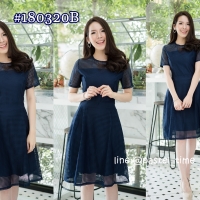 Stacia Dress – Navy สีกรม : Size L