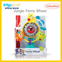 iInfantino กังหันติดโต๊ะทานข้าว Jungle Ferris Wheel กังหันติดโต๊ะรูปสัตว์ ของเล่นเพื่อเสริมสร้างทักษะ
