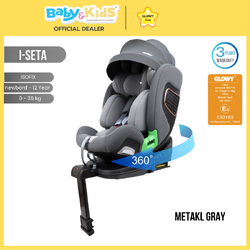 GLOWY i-SETA คาร์ซีทเด็ก รุ่น ไอเซต้า (ประมาณแรกเกิด – 12 ขวบ) สี Metal Grey