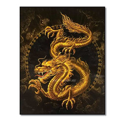 กรอบลอยภาพมงคล มังกรทอง เสริมฮวงจุ้ย ขนาด 40x50x2 ซม. (2049)