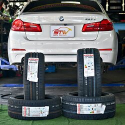 ยาง KUMHO ECSTA PS91 F 245/45R18 100Y R 275/40R18 103Y ติดตั้งใส่ BMW Series 5 520d