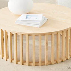 โต๊ะกลางกลม ไม้ยางพารา รุ่น Chana สีธรรมชาติ