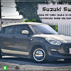 ล้อวินเทจ MGW MR-038 ขอบ15นิ้ว ยาง GOODRIDE RP88 195/55R15 85V ติดตั้งใส่ SUZUKI SWIFT
