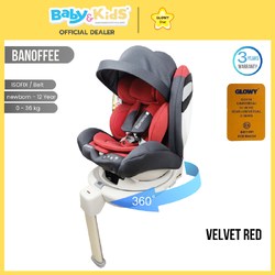 Glowy Star คาร์ซีทเด็ก Banana Banoffee Velvet Red (ใช้ได้ตั้งแต่แรกเกิด – 12 ขวบ )