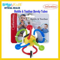 infantino - Rattle & Teether Bendy Tubes ยางกัด-วงแหวนหลากสี ของแท้100%