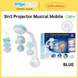 Infantino โปรเจคเตอร์พร้อมโมบายเสียงดนตรี 3 IN 1 PROJECTOR MUSICAL MOBILE Blue