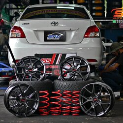 ล้อแท้ LENSO TR6 ขอบ15นิ้ว+DECENTI D-ONE 195/55R15 YSS Suspension