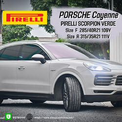 เปลี่ยนยาง PORSCHE Cayenne PIRELLI SCORPION VERDE F 285/40R21 109Y R 315/35R21 111V