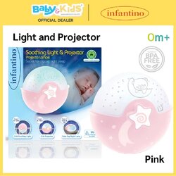 Infantino โคมไฟ LED และโปรเจคเตอร์ WOM SOOTHING LIGHT & PROJECTOR Pink