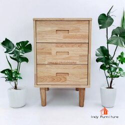 ตู้ลิ้นชักซ่อนของ ไม้ยางพารา รุ่น SAVING สีธรรมชาติ