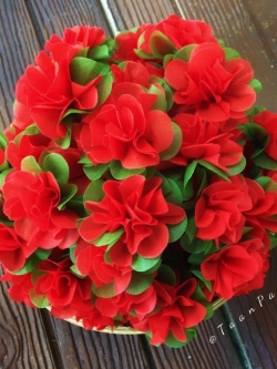 กระดาษสาห่อเหรียญ เซ็ทดอกไม้แดง