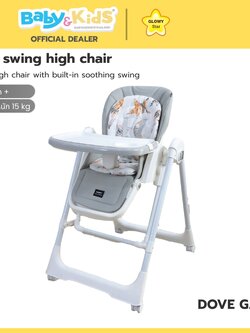 Glowy Star เก้าอี้ทานข้าวเด็ก Glowy Star รุ่น Cozy Swing (2in1 high chair with built-in soothing swin สี Dove Gary
