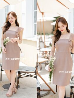 Demi Dress – สีโอวัลติน **มีแต่ 2XL**