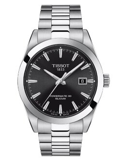 TISSOT GENTLEMAN POWERMATIC 80 SILICIUM รุ่น T127.407.11.051.00 (หน้าดำ สายสแตนเลส)