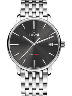 TITONI LINE 1919 รุ่น 83919 S-576 (หน้าดำเทา Anthracite) เครื่องศูนย์ไทย