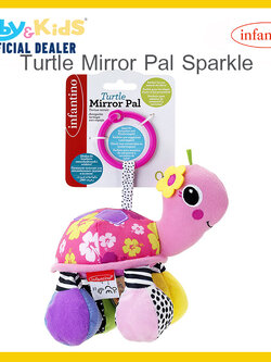 infantino โมบายห้อยรถเข็น เต่าสีชมพู Turtle Mirror Pal Sparkle