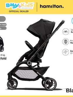 Hamilton รถเข็นเด็ก รุ่น T1 แรกเกิด-4 ขวบ ระบบพับอัตโนมัติ Magicfold – พับและกางได้ด้วยมือเดียว Black