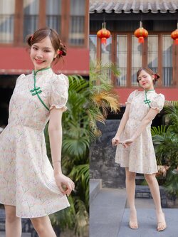 Xiao Hua Dress – โทนสีเขียว [Made by Pastel Time]