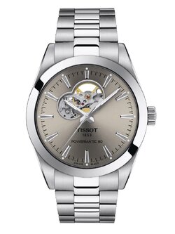 (ประกันศูนย์ไทย) TISSOT Gentleman Powermatic 80 OPEN HEART (Rodium) T127.407.11.081.00
