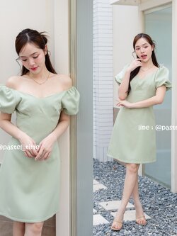 Amber 2in1 Dress : สีเขียวมัทฉะ [Made by Pastel Time]