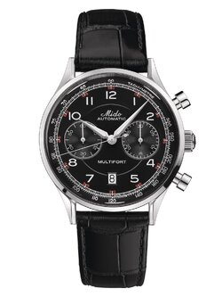 MIDO AUTOMATIC MULTIFORT PATRIMONY CHRONOGRAPH รุ่น M040.427.16.052.00 (หน้าดำ โครโนกราฟ สายหนังสีดำ)