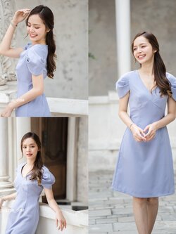 Beth Cozy dress – สีฟ้าคราม [Made by Pastel Time]
