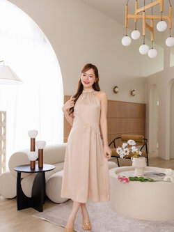Mei Mei Maxi Dress : สีแชมเปญ [Made by Pastel Time]