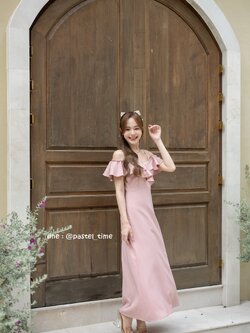 Stella Maxi Dress : สีชมพู