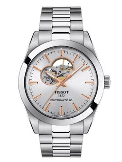 (ประกันศูนย์ไทย) TISSOT GENTLEMAN POWERMATIC 80 OPEN HEART (Silver) T127.407.11.031.01
