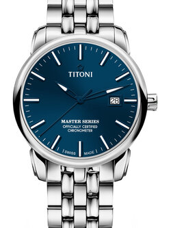 TITONI MASTER SERIES รุ่น 83188 S-679 (หน้าปัดน้ำเงิน เข็มน้ำเงิน MATT รุ่นใหม่) ประกันศูนย์ไทย