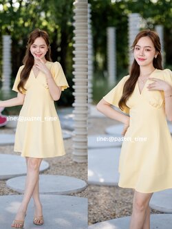Sassy Flare Dress : สีเหลือง