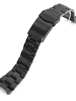 22mm Super-O Boyer Orient Black Kamasu, 316L Stainless Steel Diamond-like Carbon (DLC coating) V-Clasp