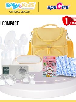 Spectra เครื่องปั๊มนม รุ่น Dual Compact +Handfree +Chitida Bag Pastel สีเหลือง