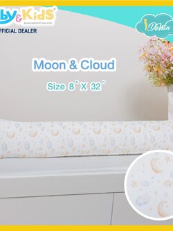 Idawin หมอนข้างเด็ก หมอนดันหลังเด็กโต 1 -5 ปี ผลิตจากผ้าใย่ไผ่100% ลาย Moon & Cloud