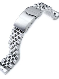 20mm Angus-J Louis JUB Watch Band compatible with Seiko Sumo 316L Stainless Steel Brushed/Polished V-Clasp