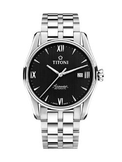 (ประกันศูนย์ไทย 2 ปี) TITONI Automatic AIRMASTER 40mm (Black) 83908-S-687