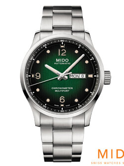 (ประกันศูนย์ไทย 5 ปี) MIDO MULTIFORT M CHRONOMETER (Green Vintage Dial)