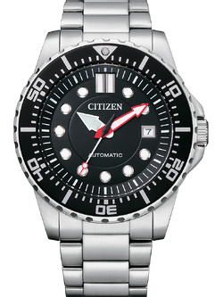 CITIZEN AUTOMATIC รุ่น NJ0120-81E (หน้าดำ สายสแตนเลส )
