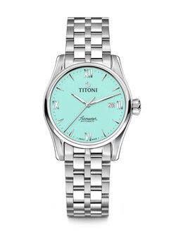 (ประกันศูนย์ไทย 2 ปี) TITONI Automatic AIRMASTER 29mm (Tiffany Blue) 23908 S-691