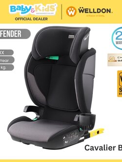 Welldon Booster รุ่นDenfender คาร์ซีท คาร์ซีทเด็ก สำหรับ 3-12 ปี มาตรฐาน i-size ติดตั้งระบบ Isofix สี Cavalier Black