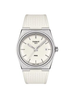 (ประกันศูนย์ไทย 2 ปี) TISSOT PRX QUARTZ (ใช้ถ่าน) รุ่น T137.410.17.011.00 (ขาว สายยาง)