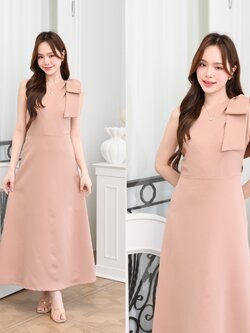 Julia one shoulder maxi dress: สีโอวัลติน