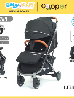 Cooper รถเข็นเด็ก รุ่น CROWN สี Elite Black Black PVD Frame แถม 15 รายการ
