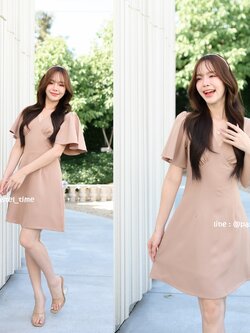 Sassy Flare Dress : สีโอวัลติน