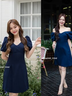 Amber 2in1 Dress : สีกรม **มีแต่ L**