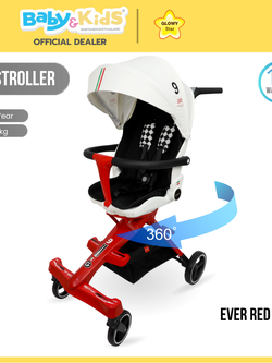 Glowy star รถเข็นเด็ก รุ่น JOY Stroller - Ever Red