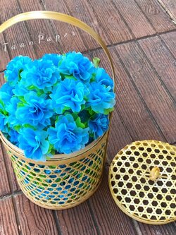 กระดาษห่อสาเหรียญ เซ็ทดอกไฮเดรนเยีย สีฟ้า