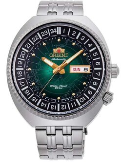 ORIENT World Map Diver รุ่น RA-AA0E02E (หน้าปัดเขียว สายสแตนเลส)