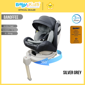 Glowy Star คาร์ซีทเด็ก Banana Banoffee Silver Grey (ใช้ได้ตั้งแต่แรกเกิด – 12 ขวบ )